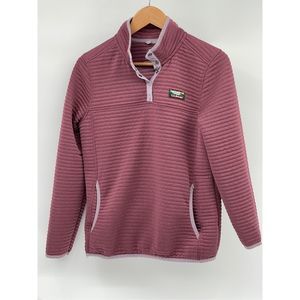 L.L. Bean Jacket  Airlight Pullover Ribbed Women Medium Pink Red Wine Heather